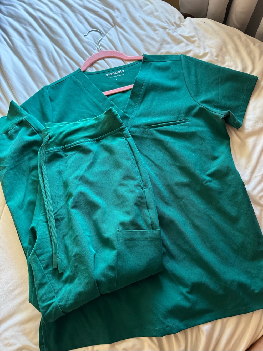 Mandala hunter green scrub set
